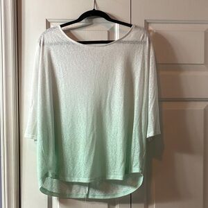 New York & Company Mint Ombre Long Sleeve Tee